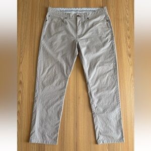 Peter Millar Mens Cropped Ankle Chino Pants Sz 35 Gray Pima Cotton Modern Travel